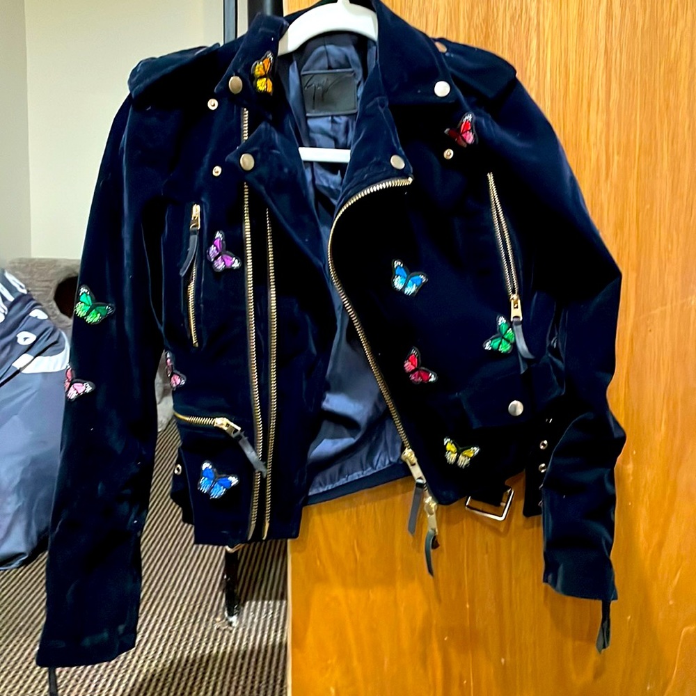 Custom velvet butterfly jacket